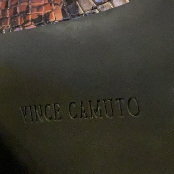 Vince Camuto Ermania Combat Block Heel Platform Boots Brown Snake Lace Up Sz 9 - Picture 8 of 11